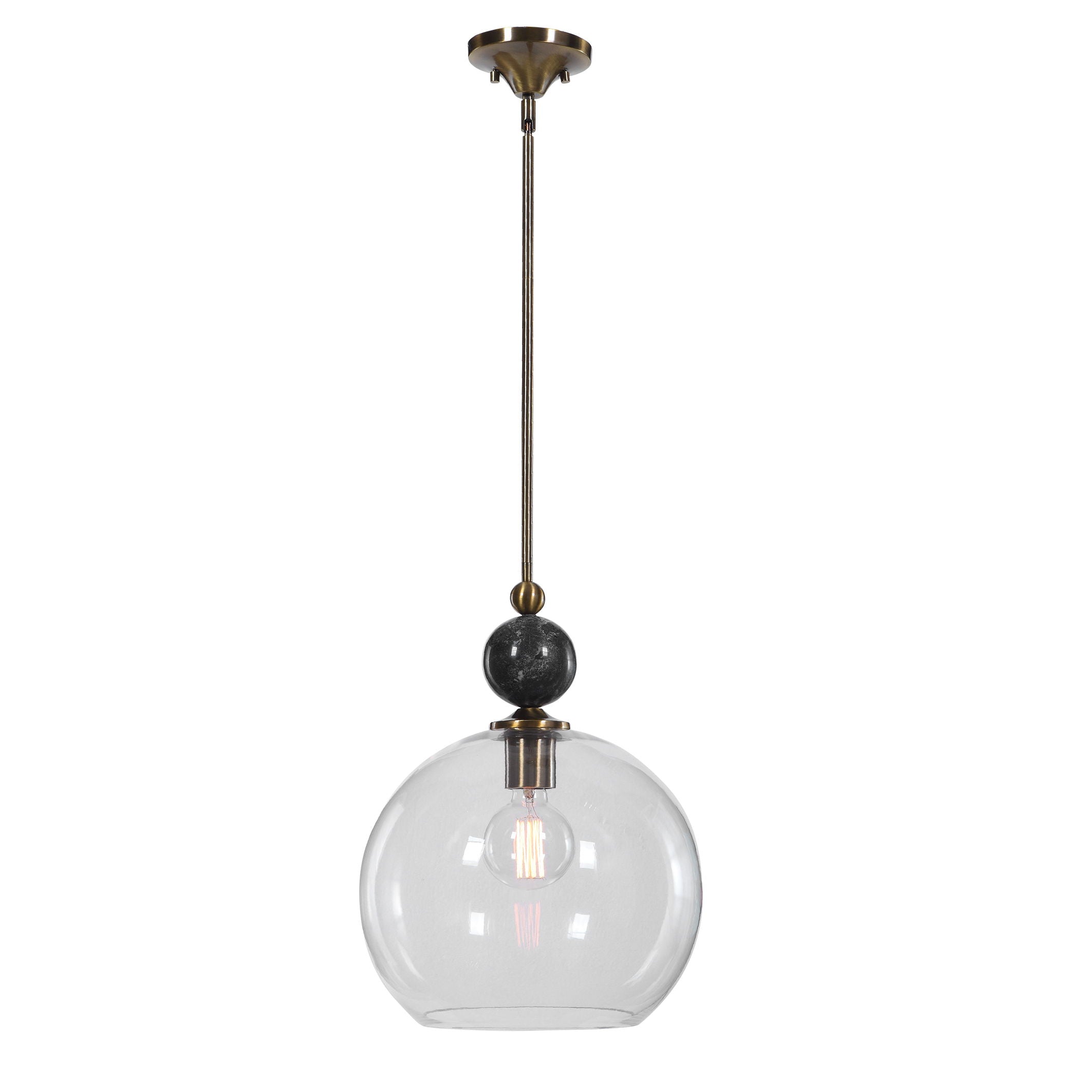 Mendota - 1 Light Glass Pendant - Pearl Silver