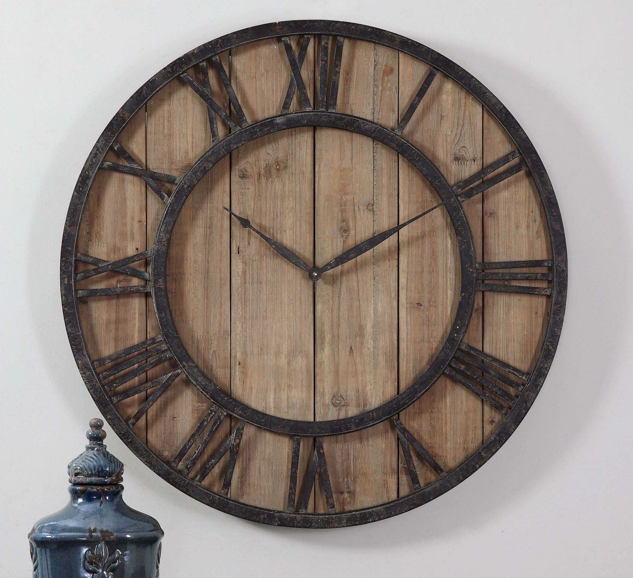 Powell - Wooden Wall Clock - Light Brown