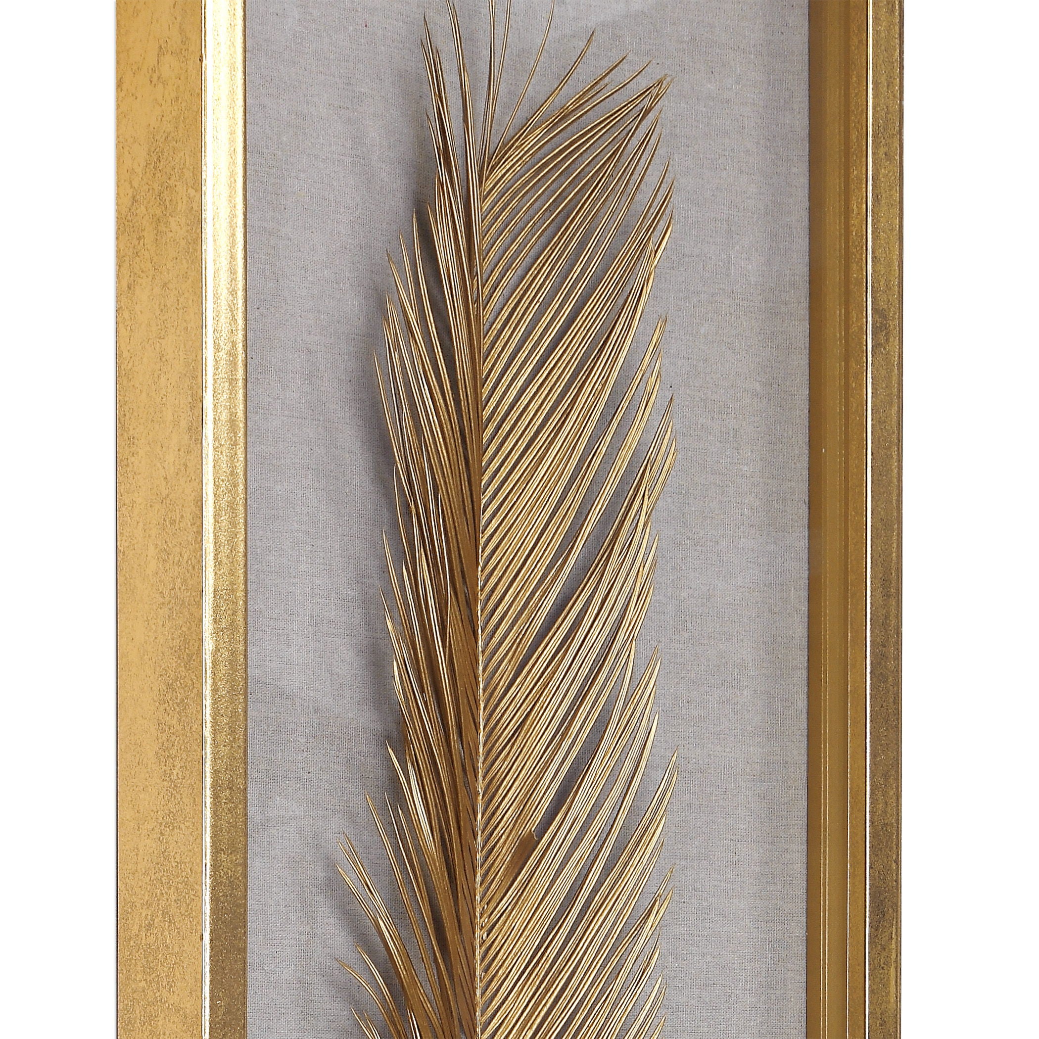 Palma - Leaf Shadow Box (Set of 3) - Gold