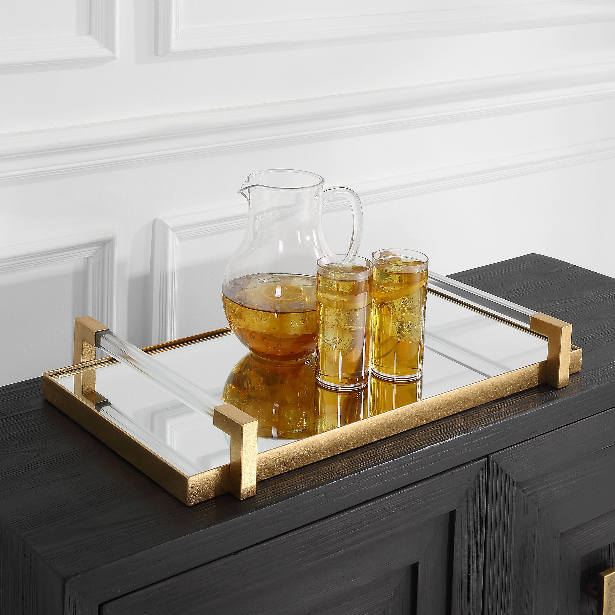 Deki - Mirrored Tray - Gold