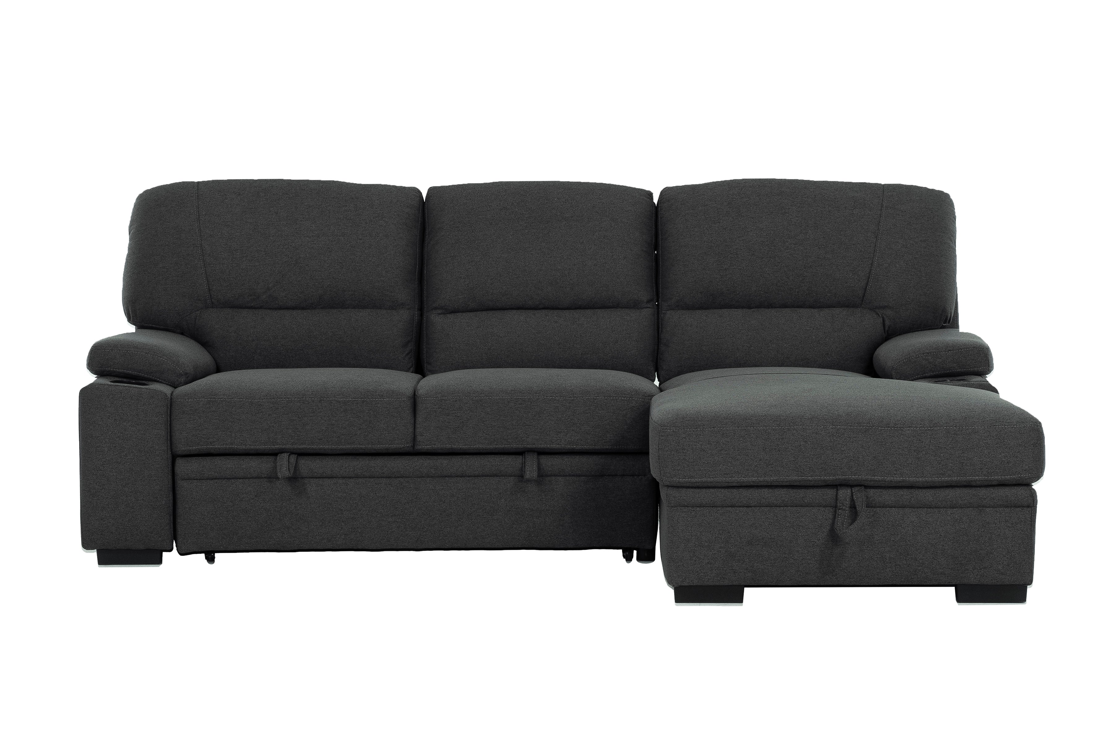 Gray Sectional with Pullout Sleeper