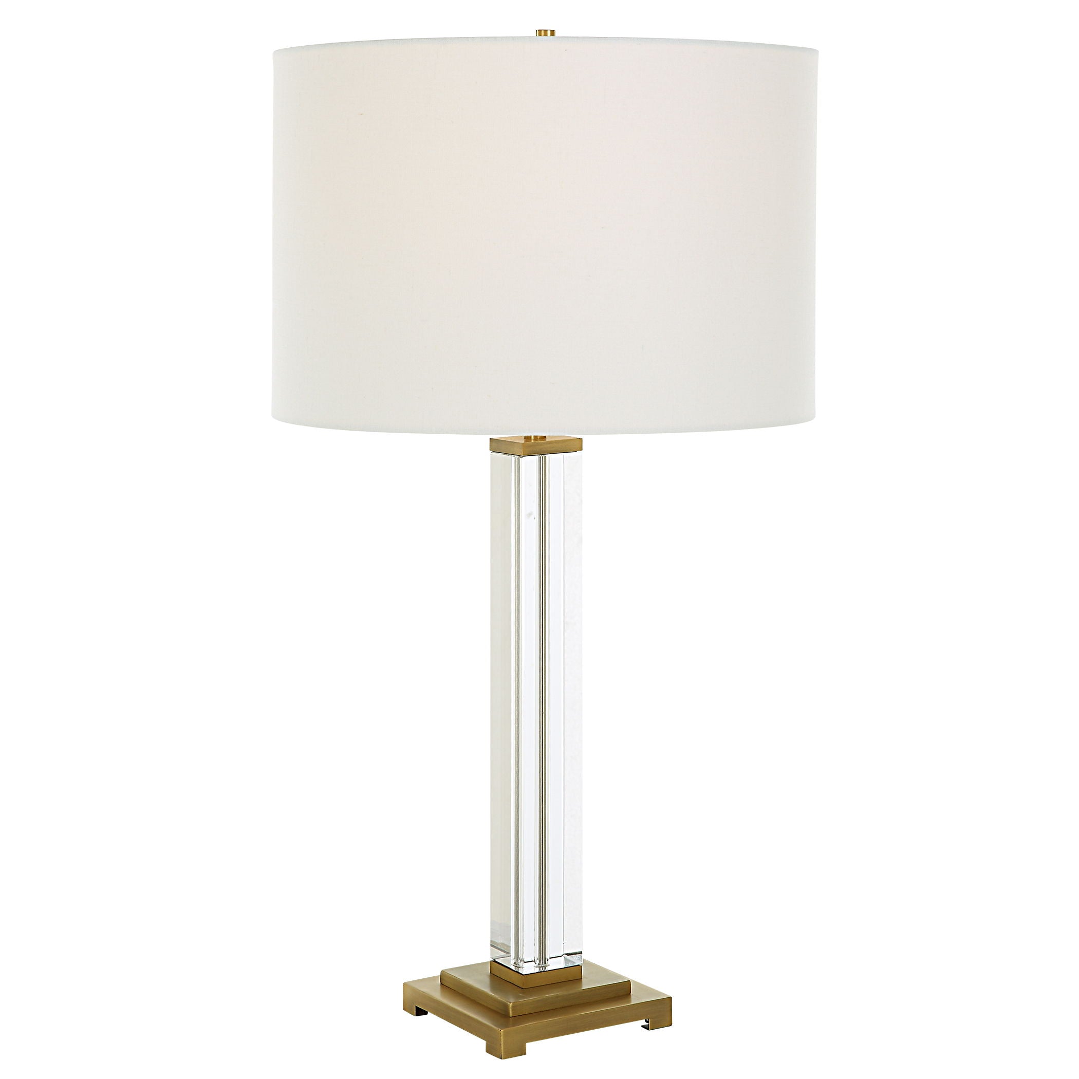 Crystal Column - Table Lamp - Pearl Silver