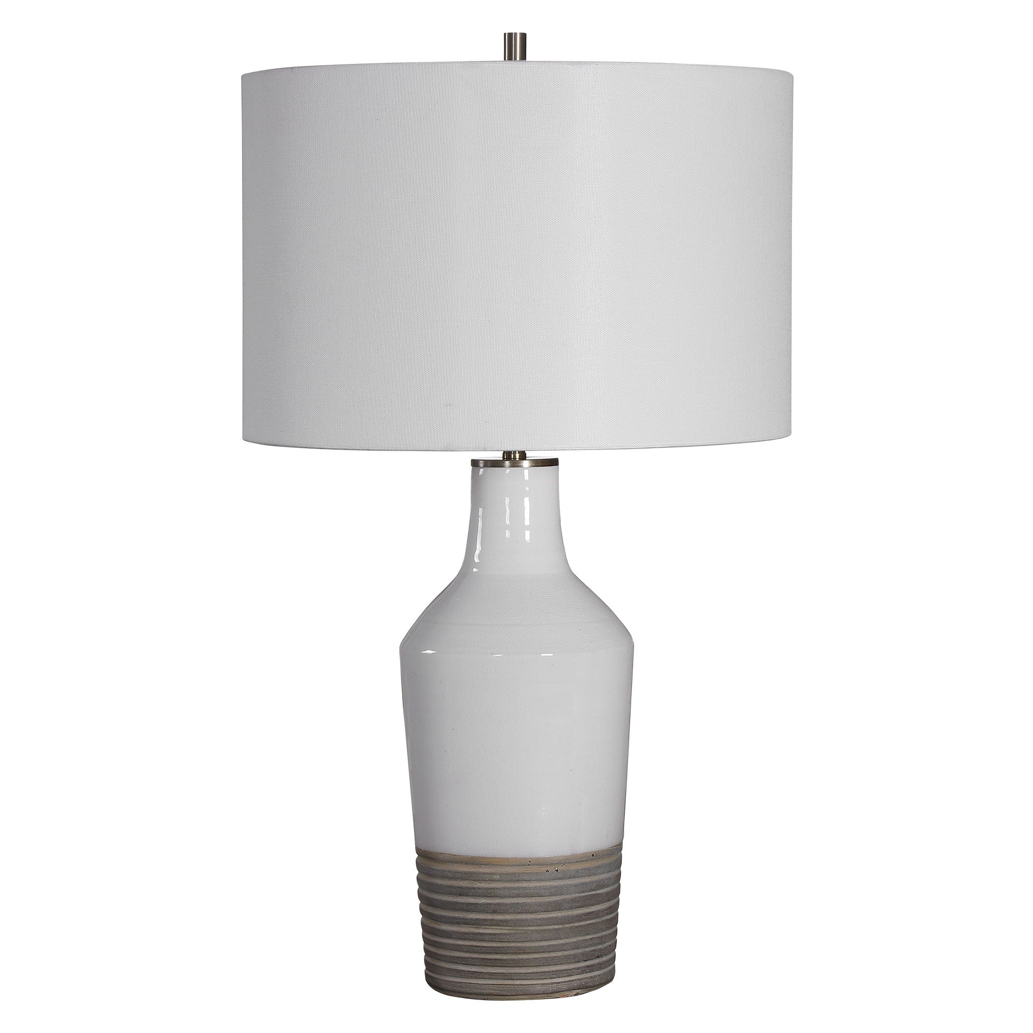 Dakota - Crackle Table Lamp - White