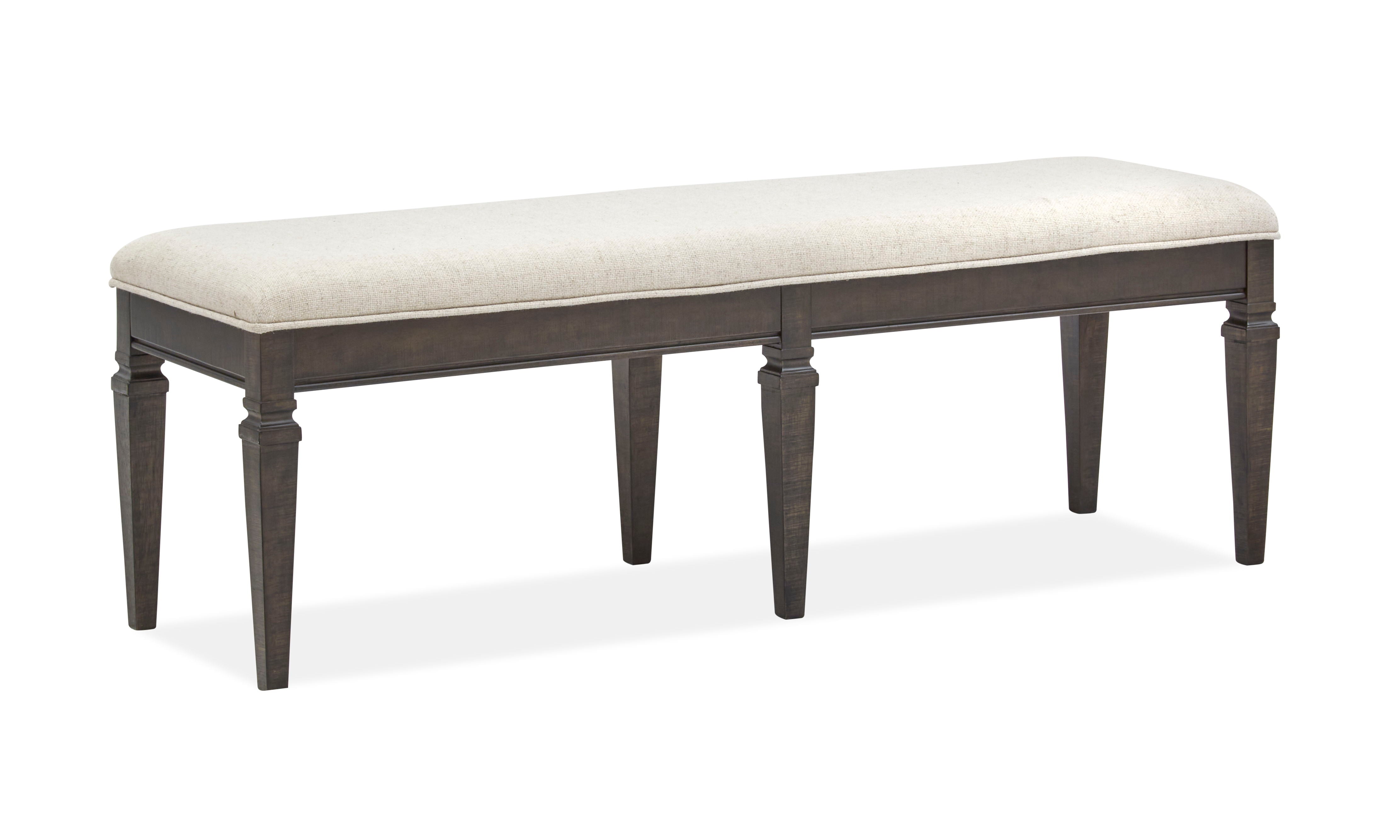 Calistoga - Bench With Upholstered Seat - Weathered Charcoal