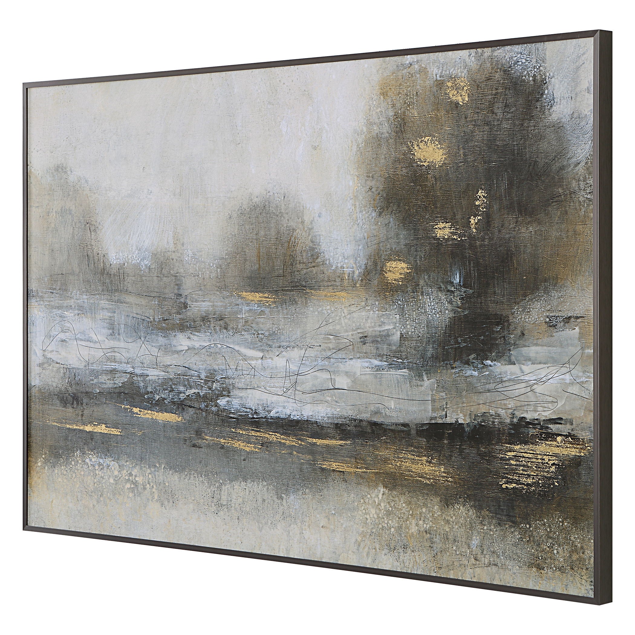 Gilt - Misty Landscape Framed Print - Pearl Silver
