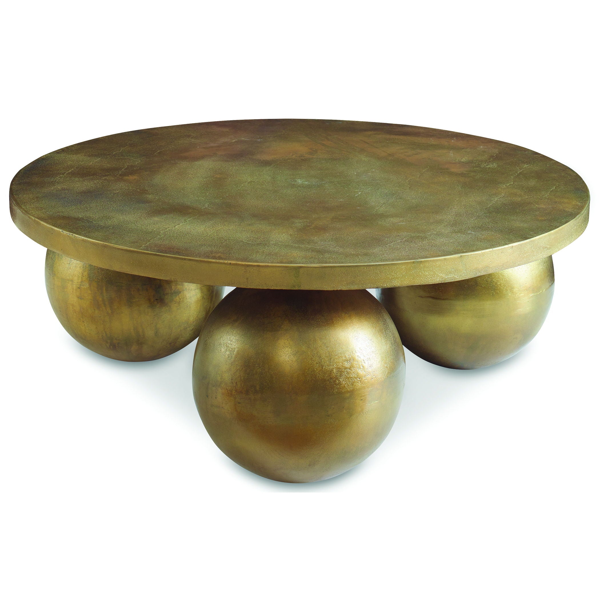 Triplet - Antique Brass Coffee Table - Gold