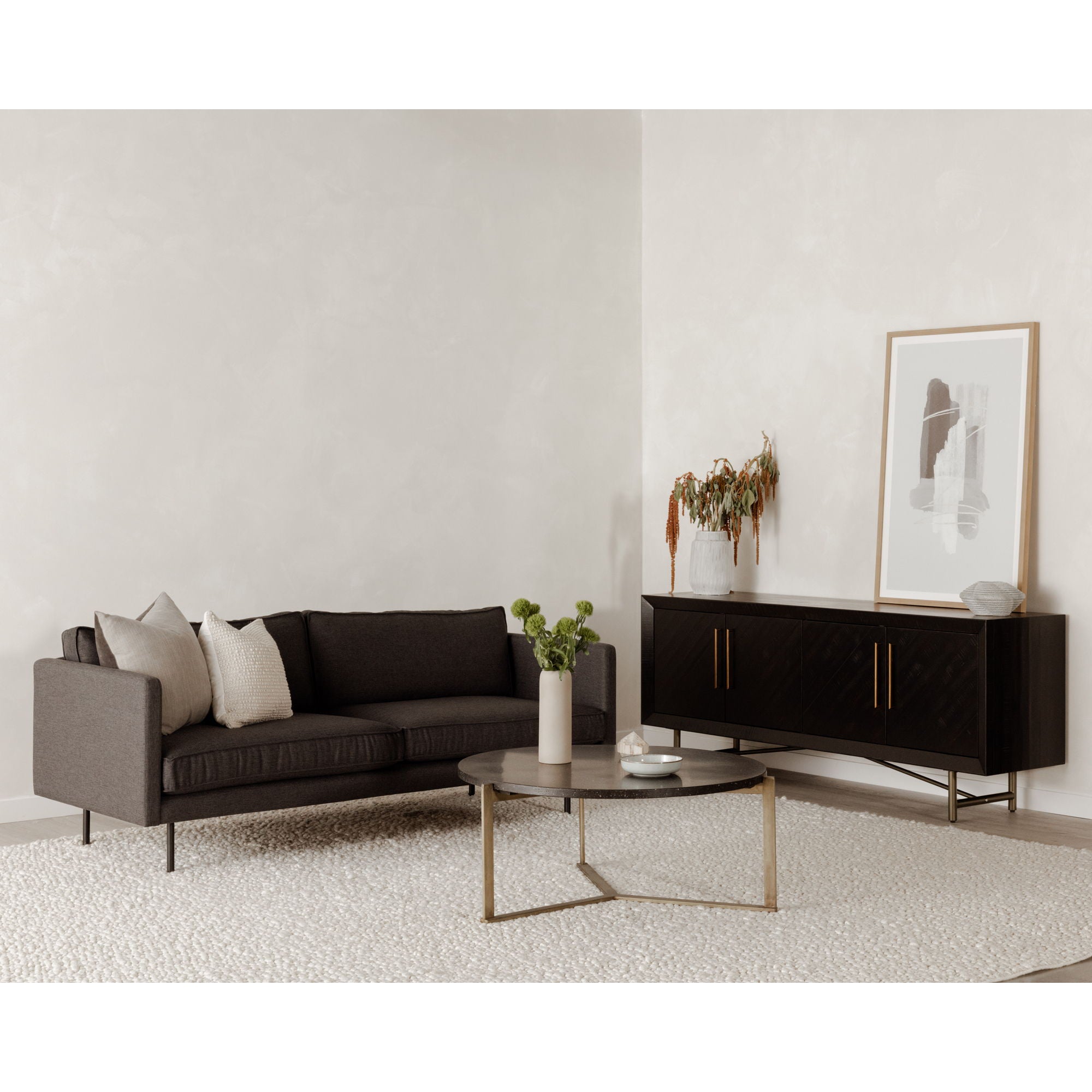 Plunge - Sectional - Beige - Fabric