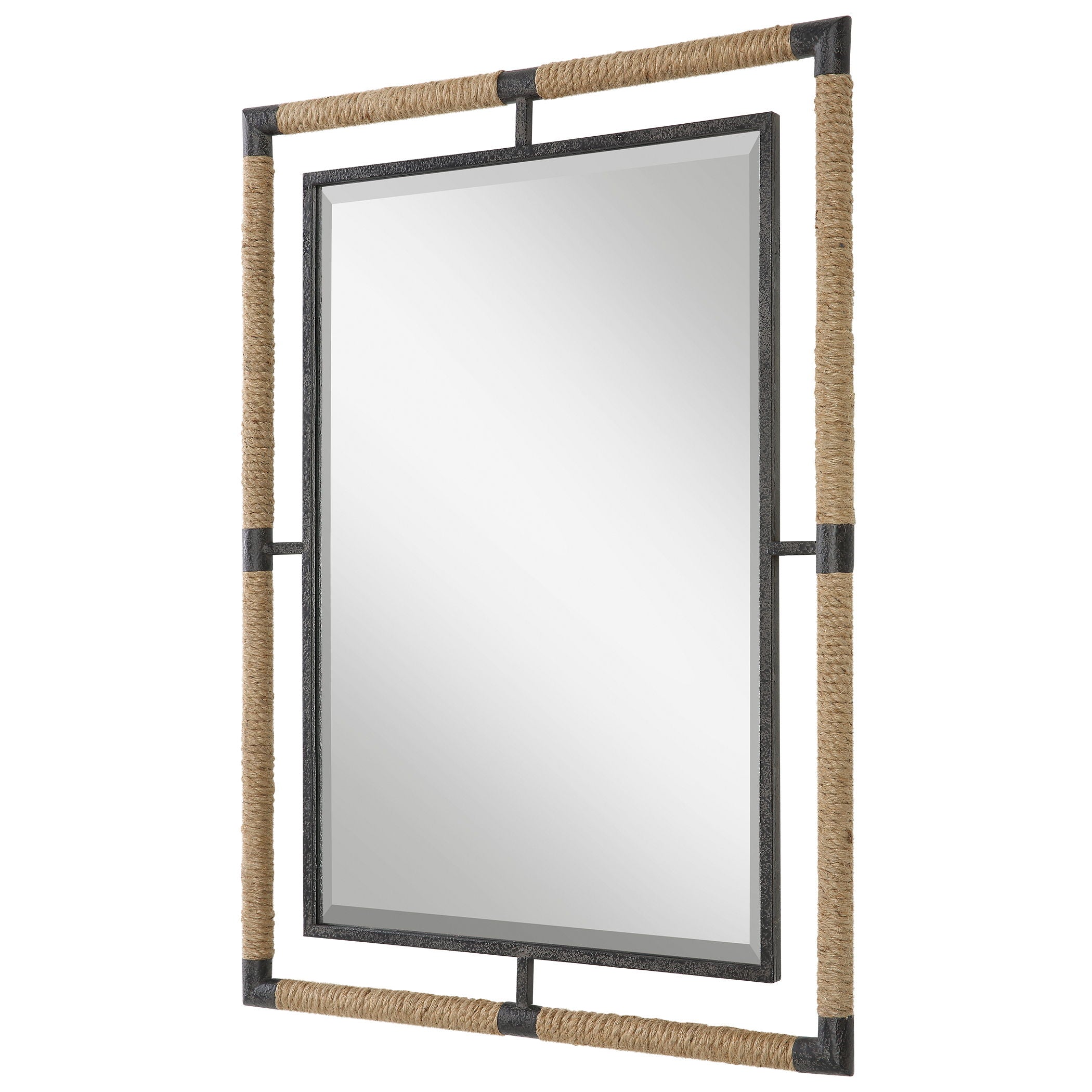 Melville - Iron & Rope Mirror - Light Brown