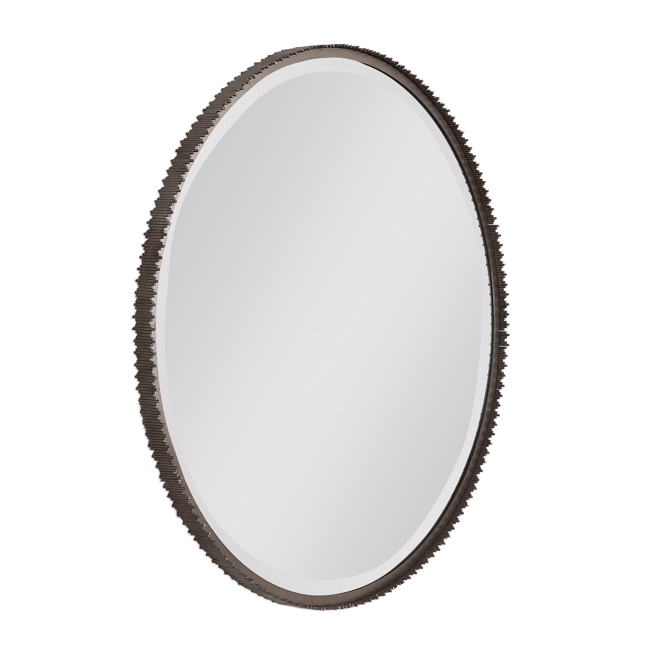 Ada - Round Steel Mirror - Dark Gray