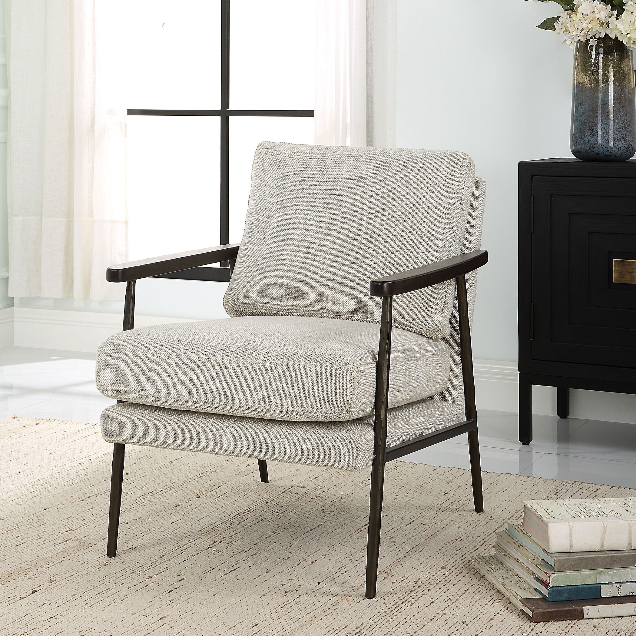 Iron accent online chair