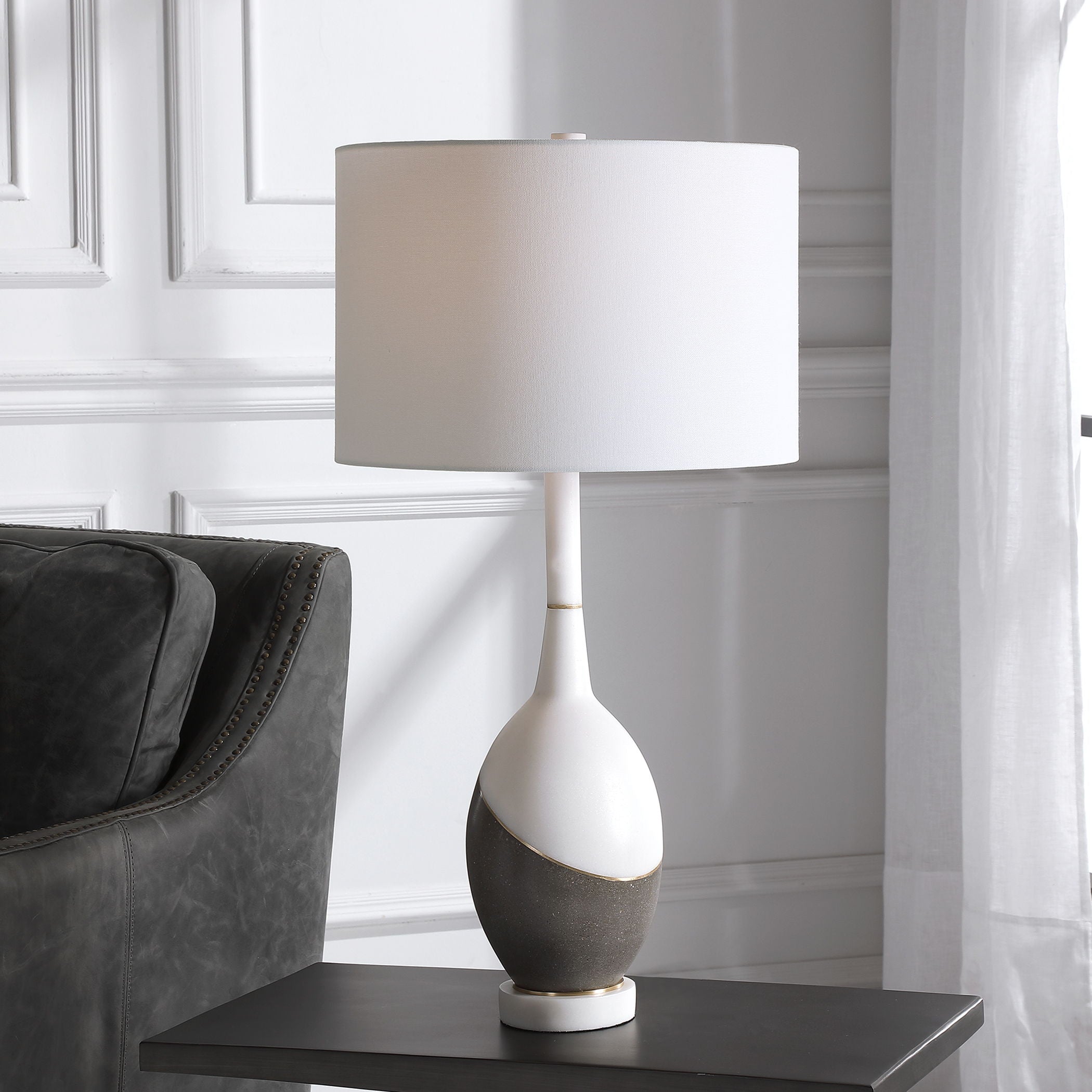 Tanali - Modern Table Lamp - White & Gray