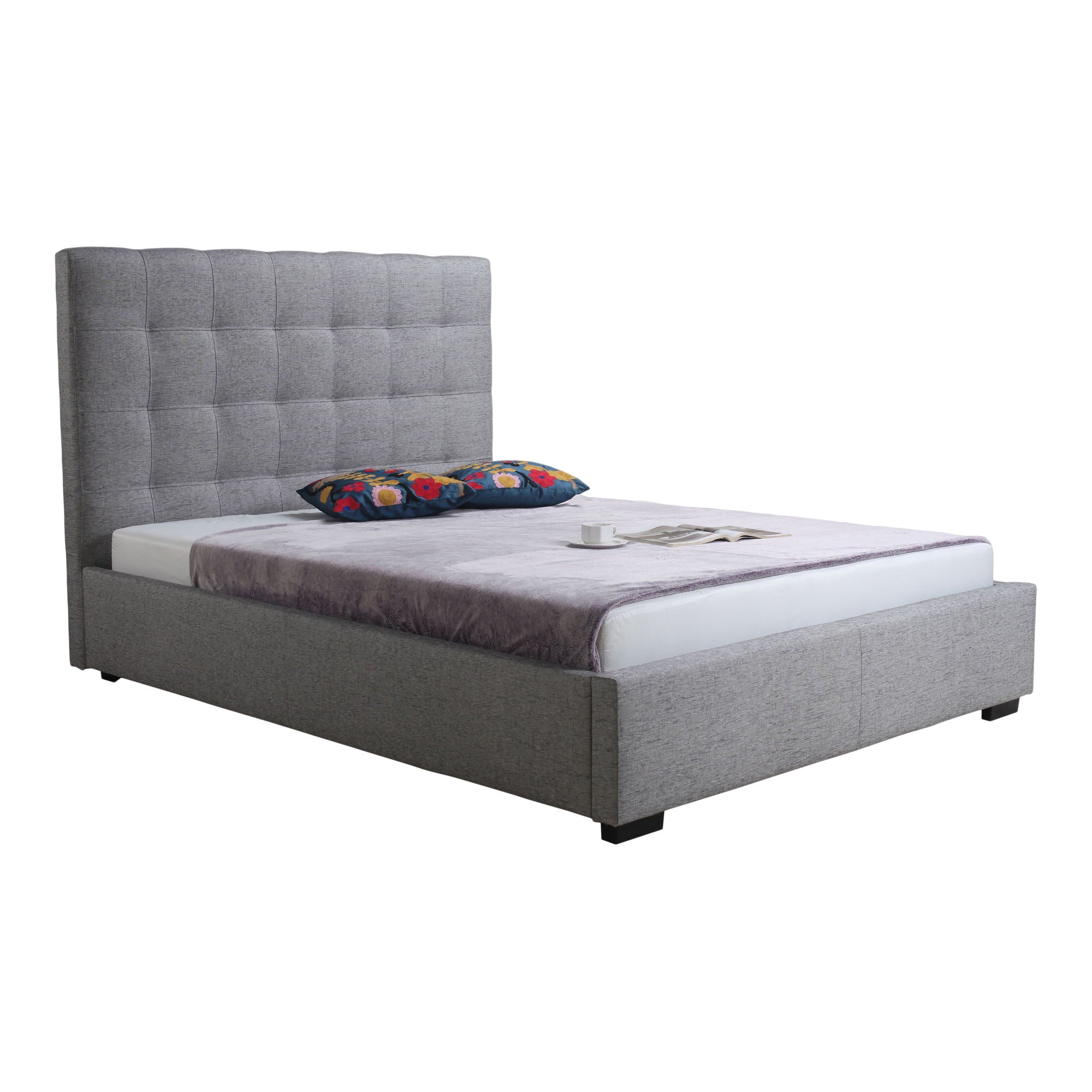 Belle - Storage Bed Queen - Light Grey