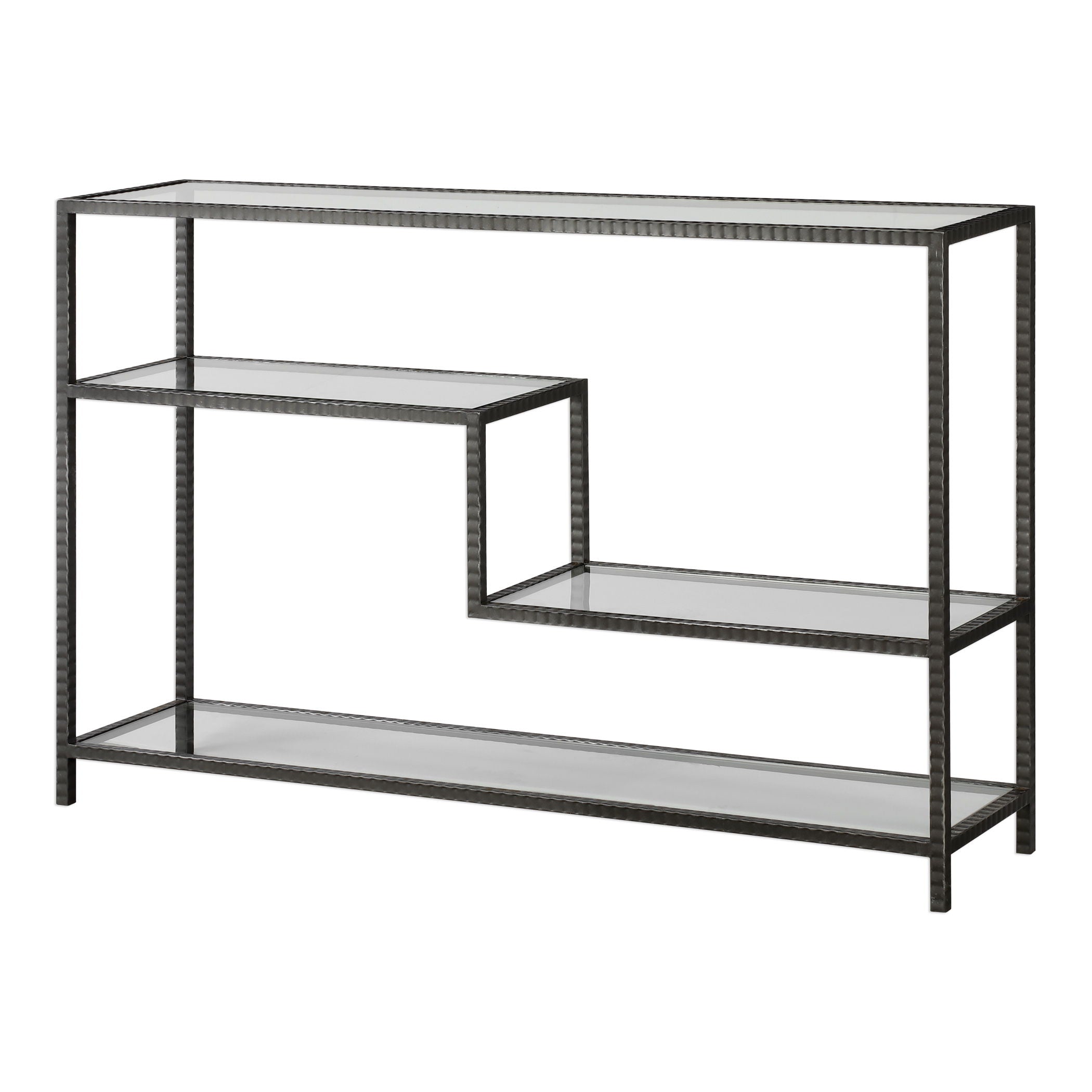 Leo - Industrial Console Table - Pearl Silver