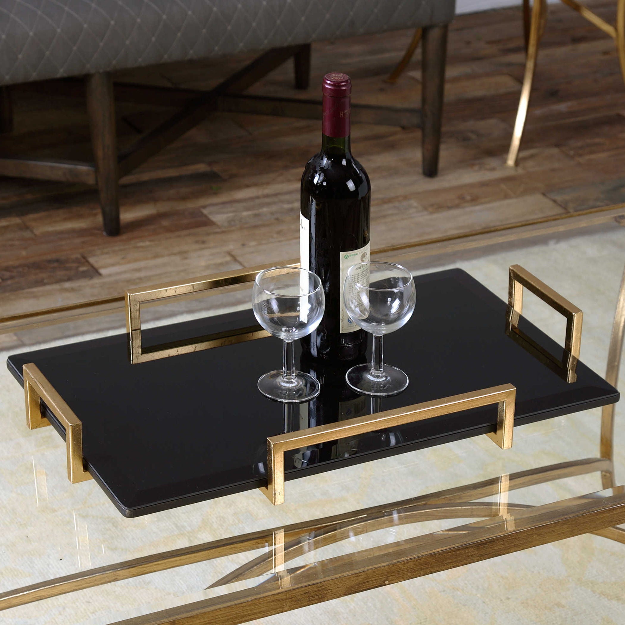 Ettore - Glass Tray - Black