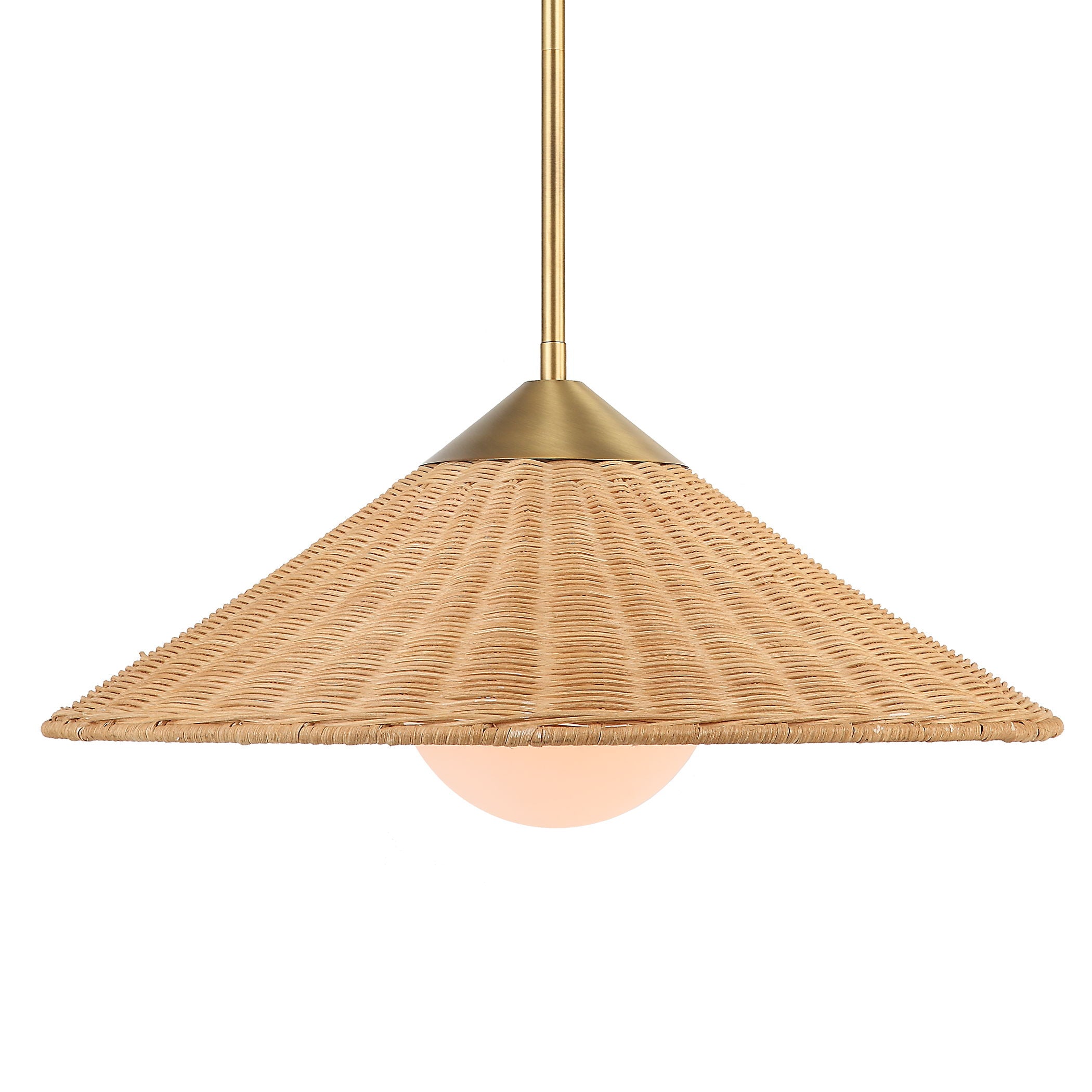 Phuvinh - 1 Light Rattan Shade Pendant - Beige