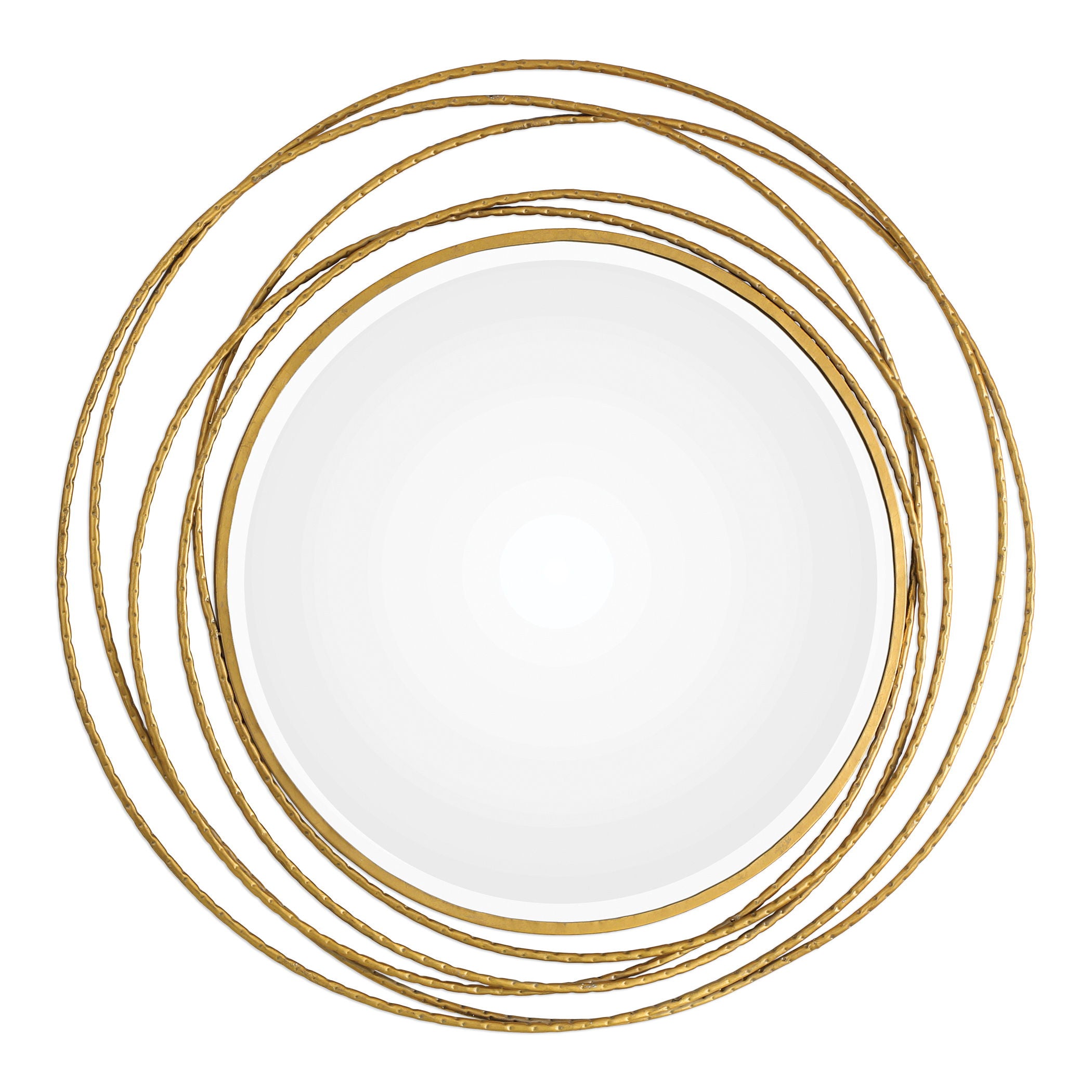 Whirlwind - Round Mirror - Gold
