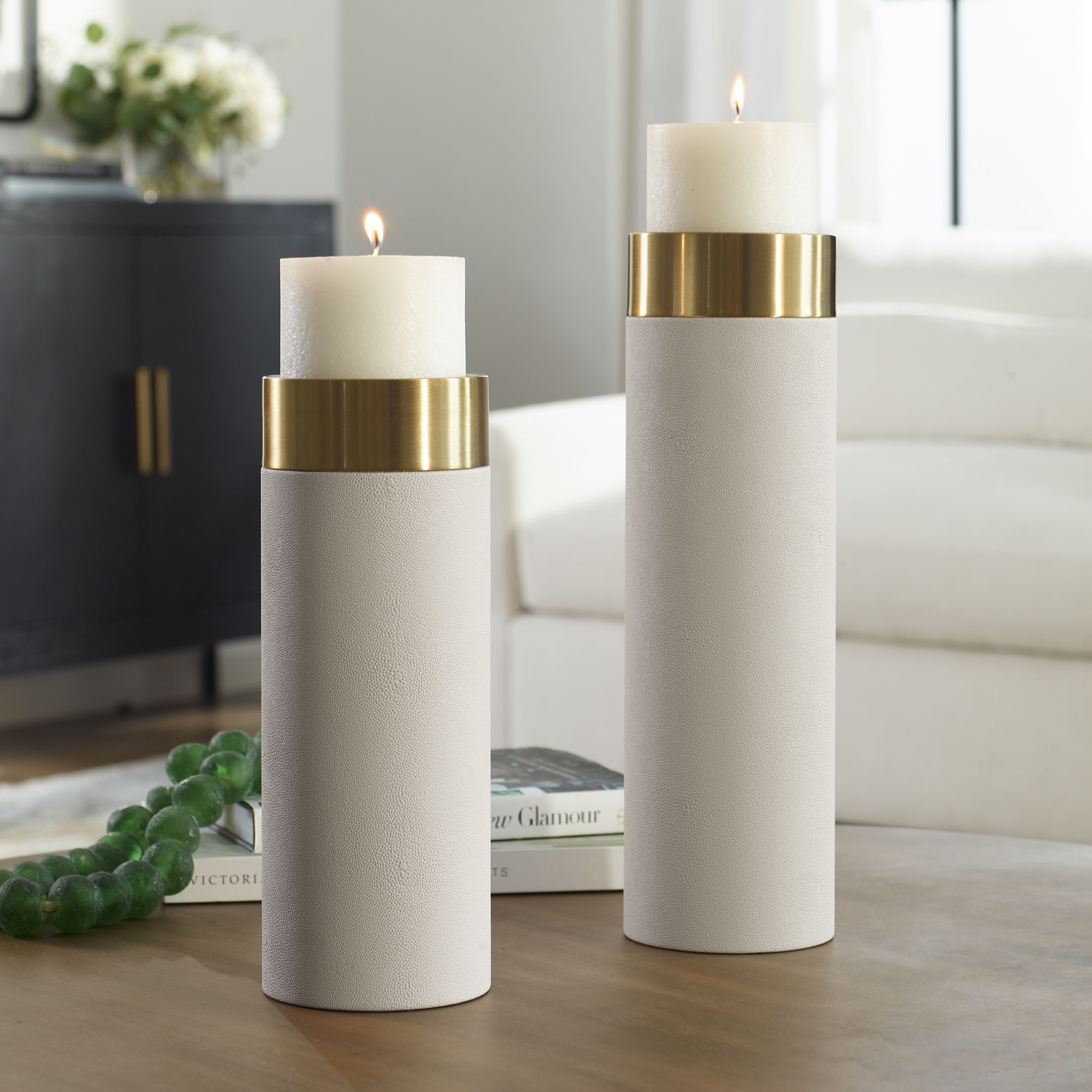 Wessex - Pillar Candleholders (Set Of 2) - White