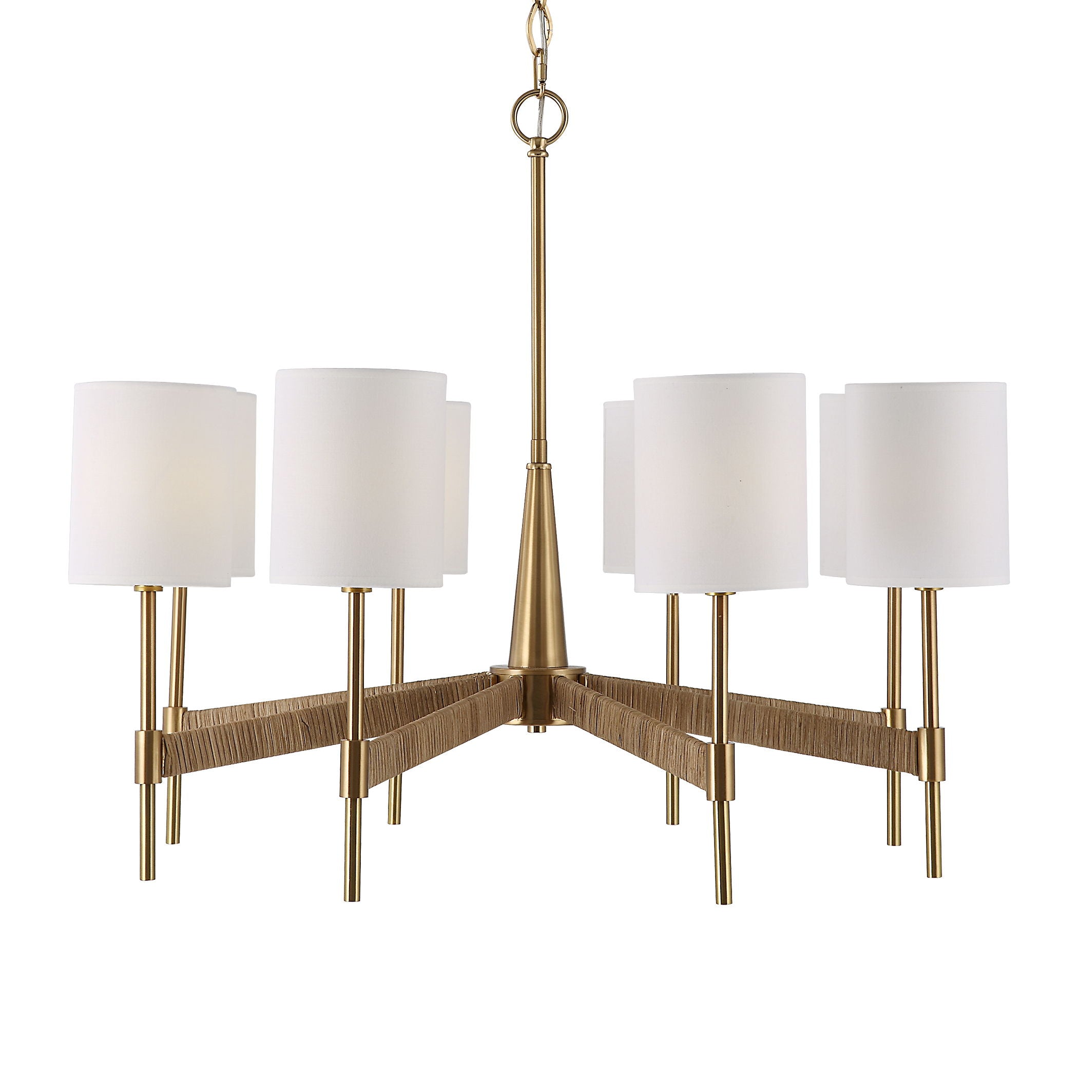 Lautoka - Rattan 8 Light Chandelier - Light Brown