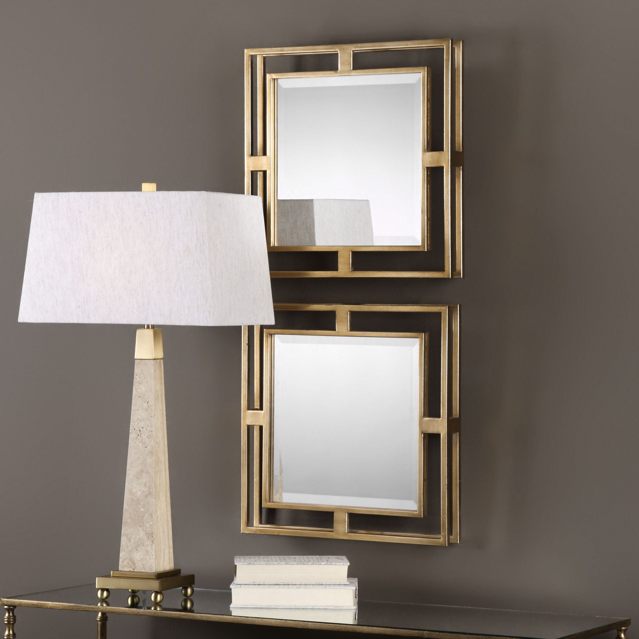 Allick - Square Mirrors (Set of 2) - Gold