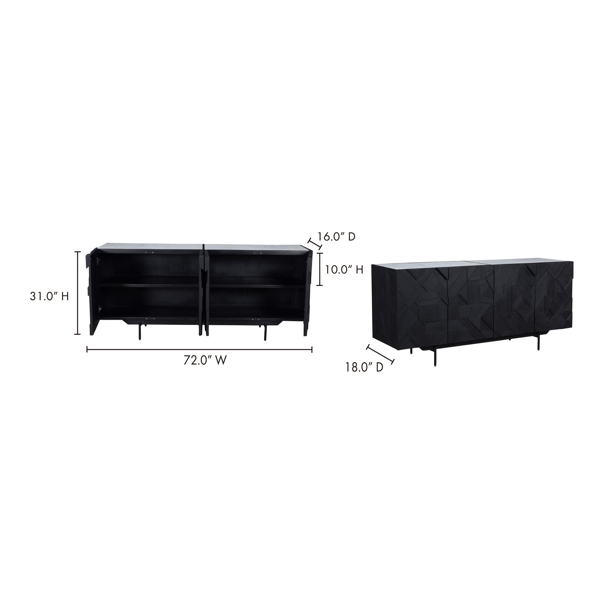 Kattan - Sideboard - Black - Wood