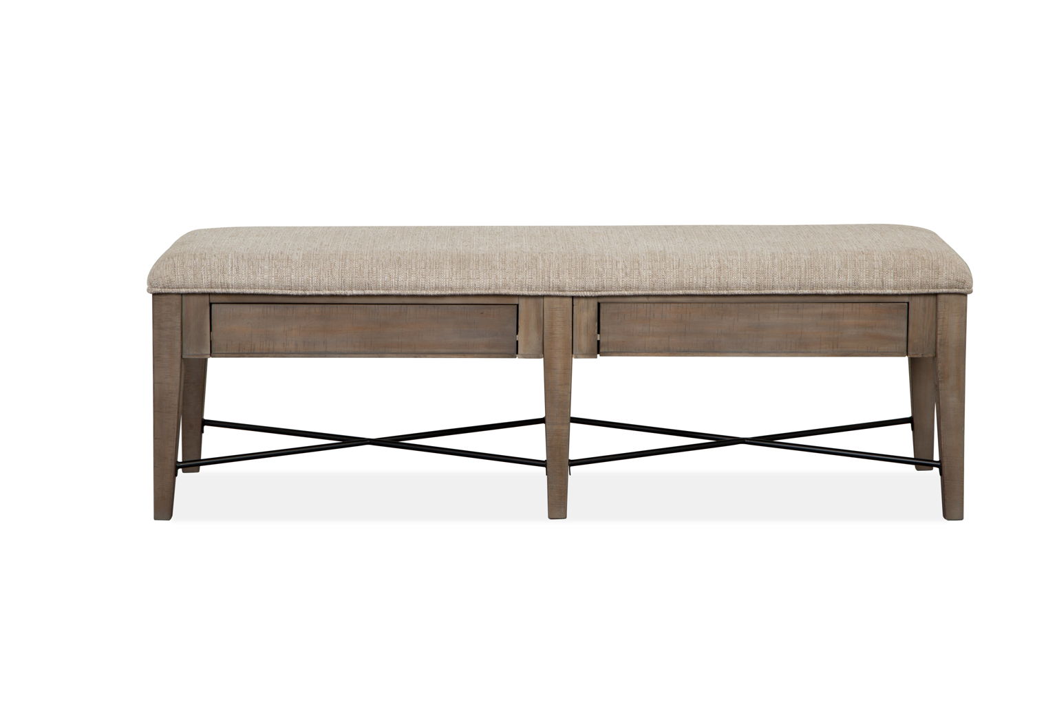 Paxton Place - Bench With Upholstered Seat - Dovetail Grey