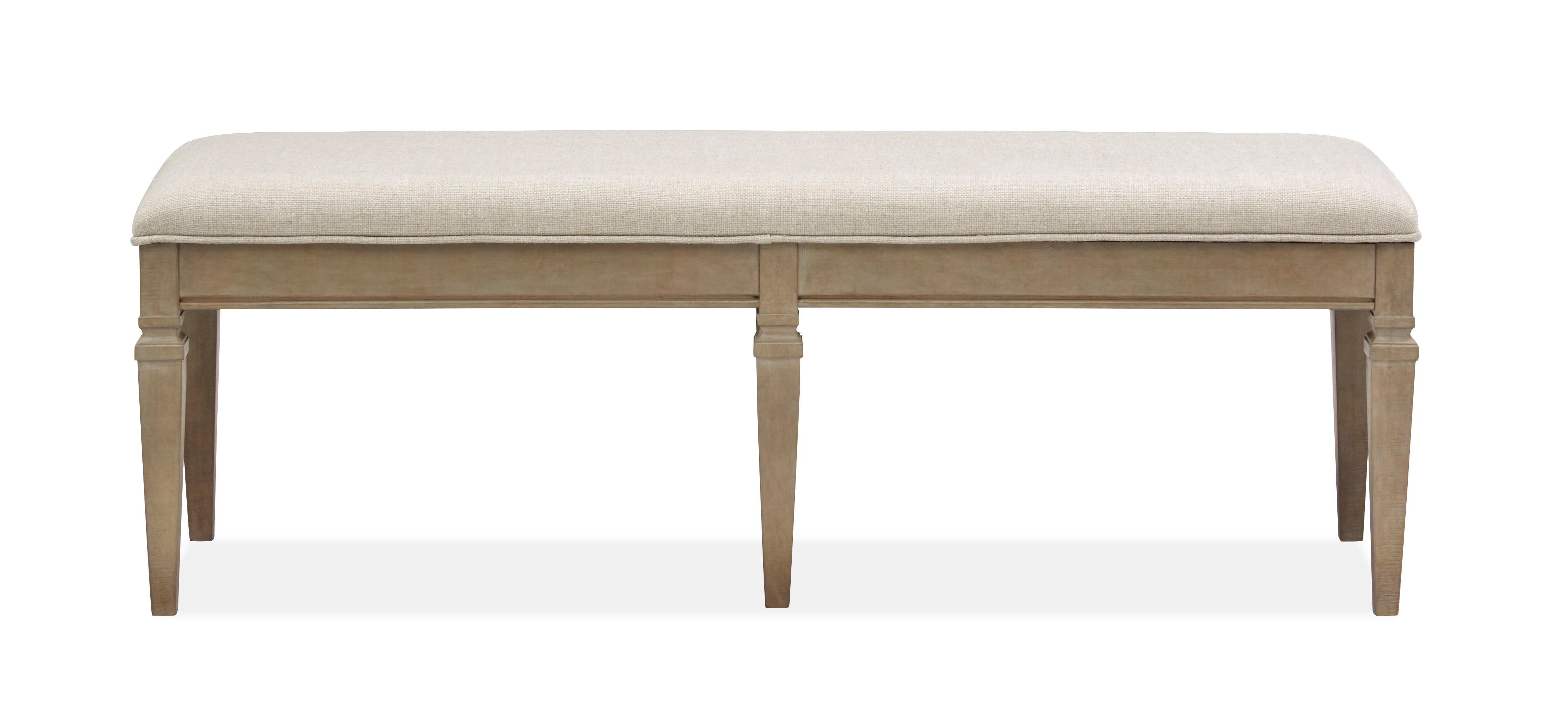 Lancaster - Bench With Upholstered Seat - Dovetail Grey