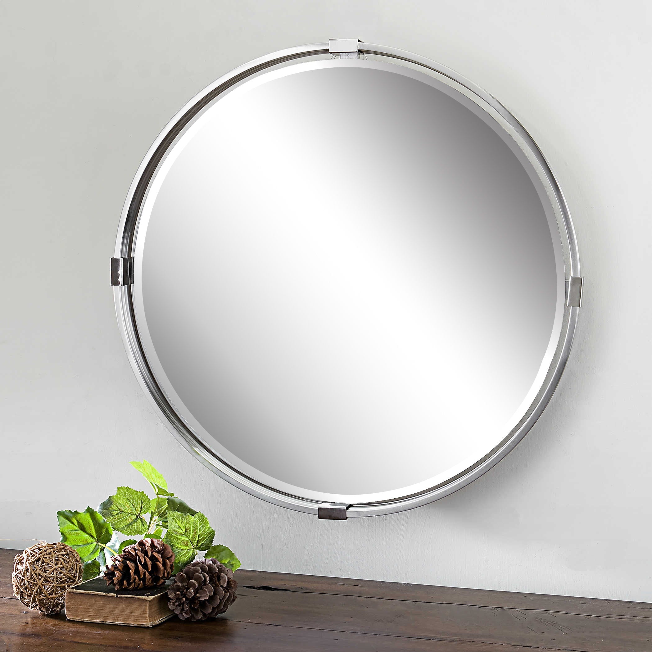 Tazlina - Round Mirror - Brushed Nickel