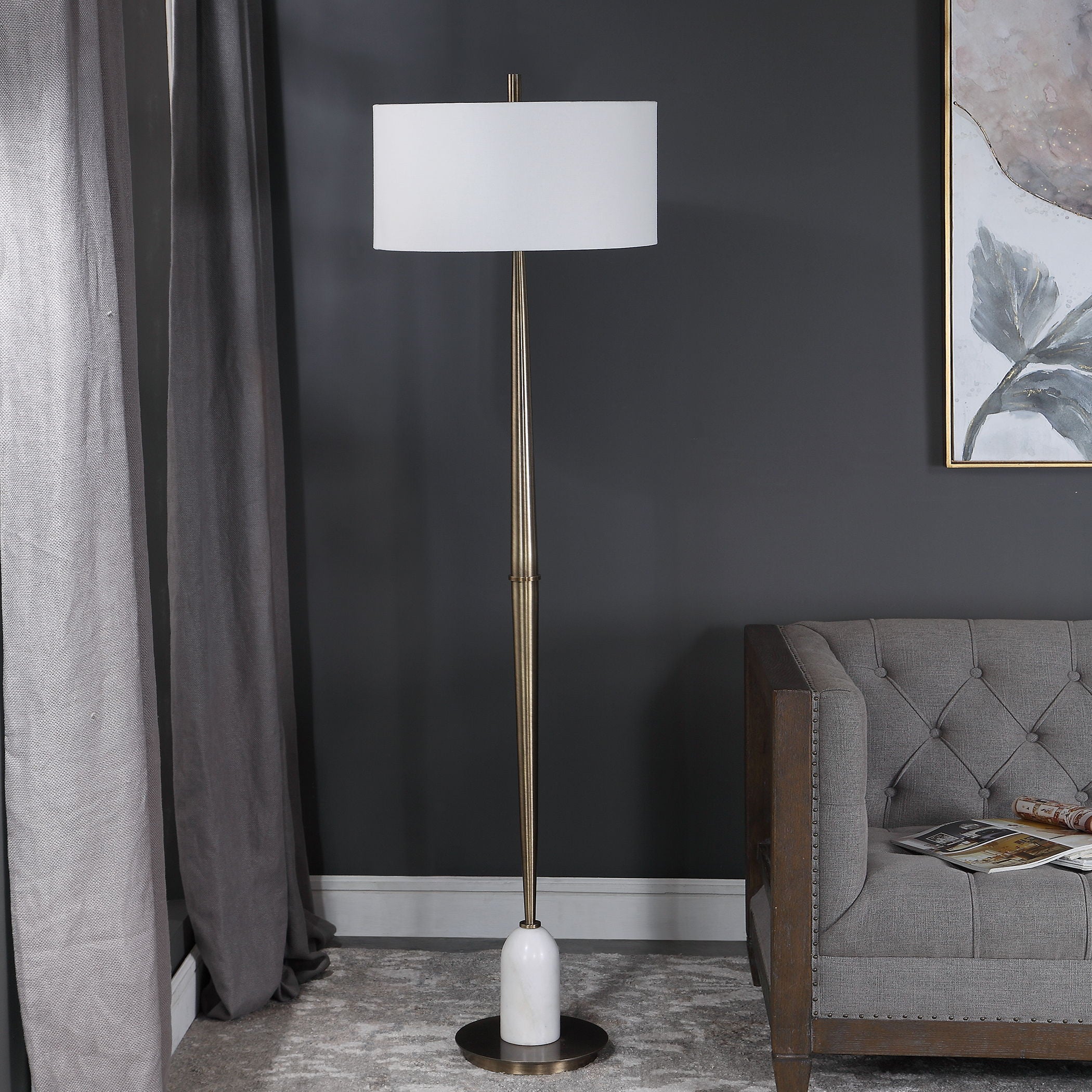 Minette - Mid-Century Floor Lamp - Gold