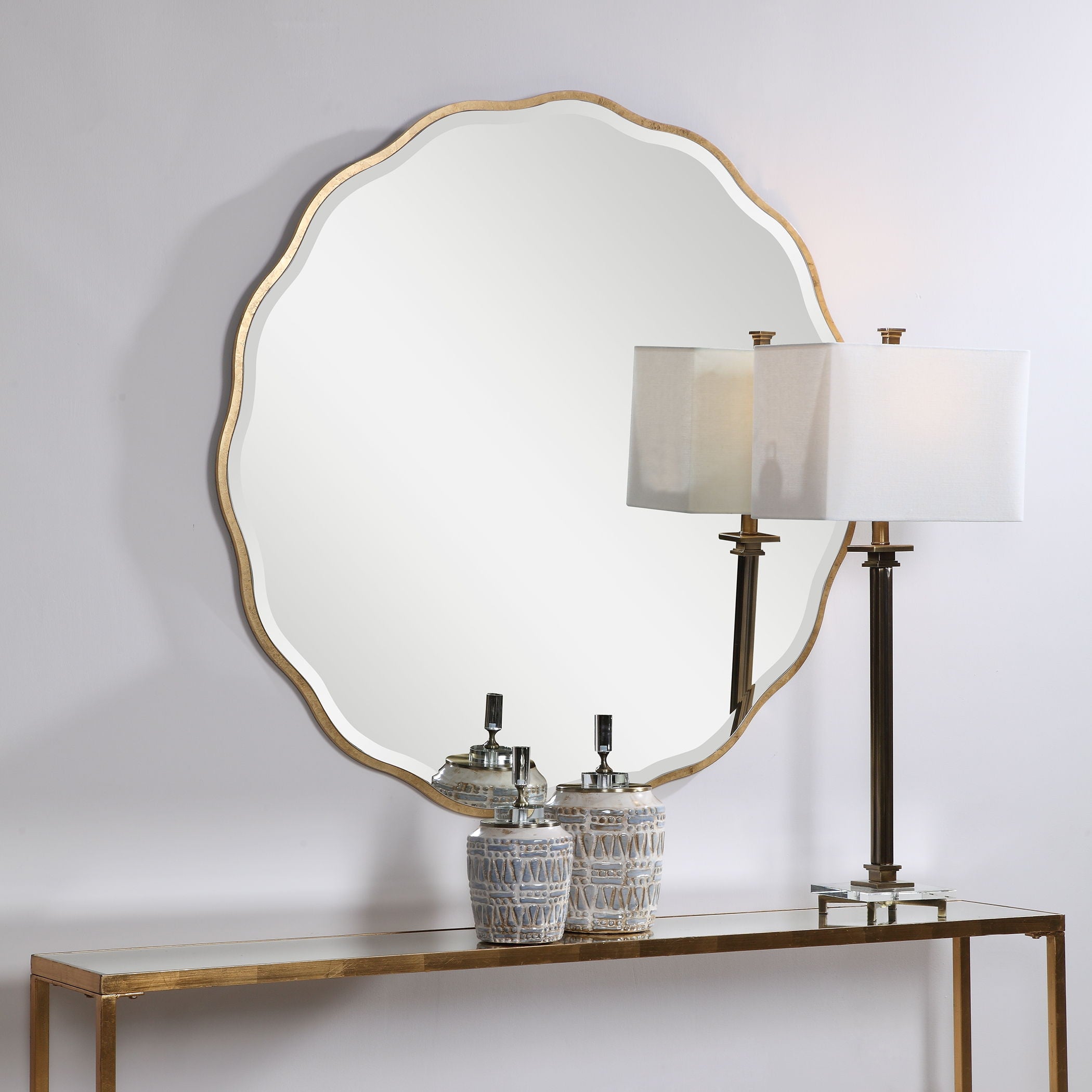 Aneta - Round Mirror - Gold