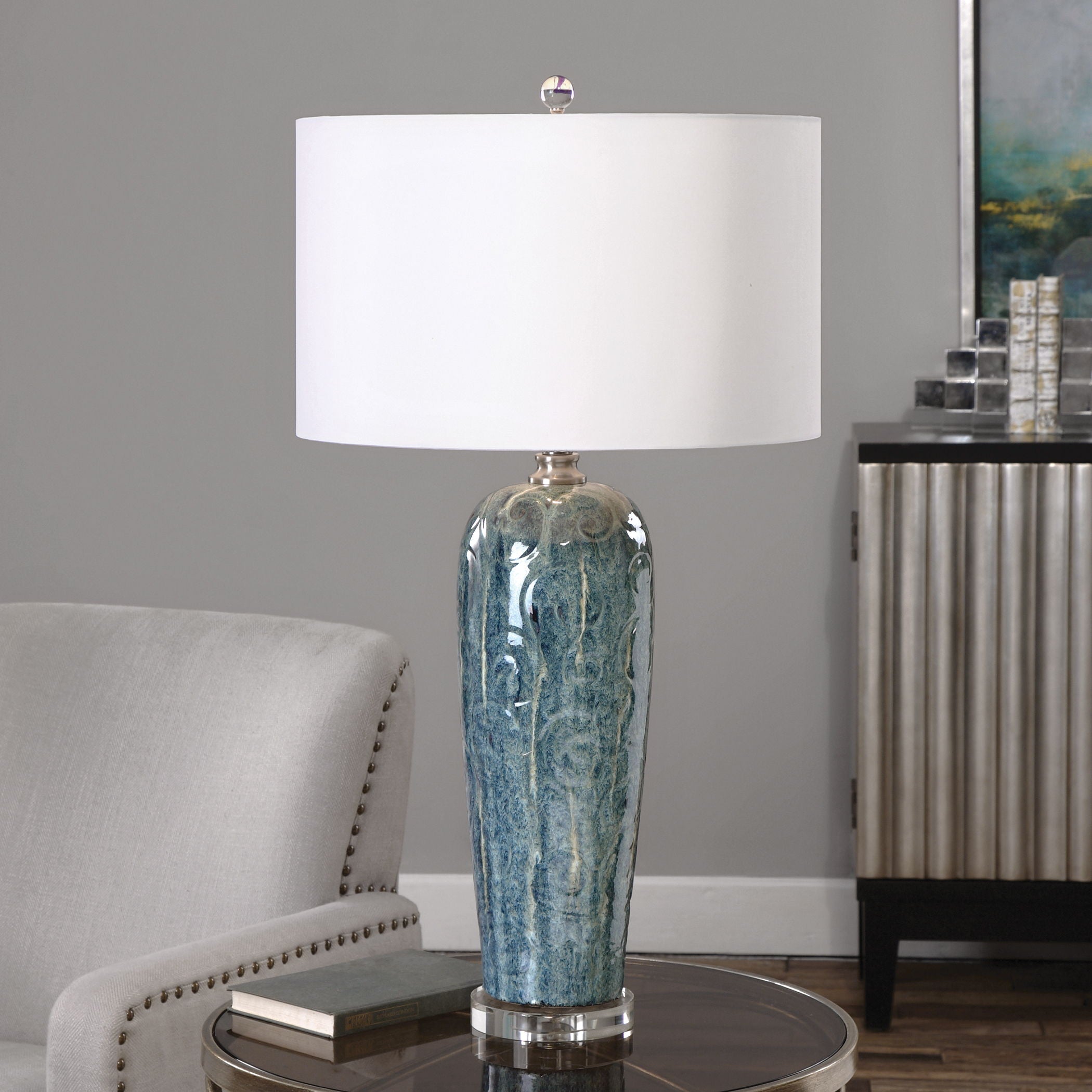 Maira - Ceramic Table Lamp - Blue