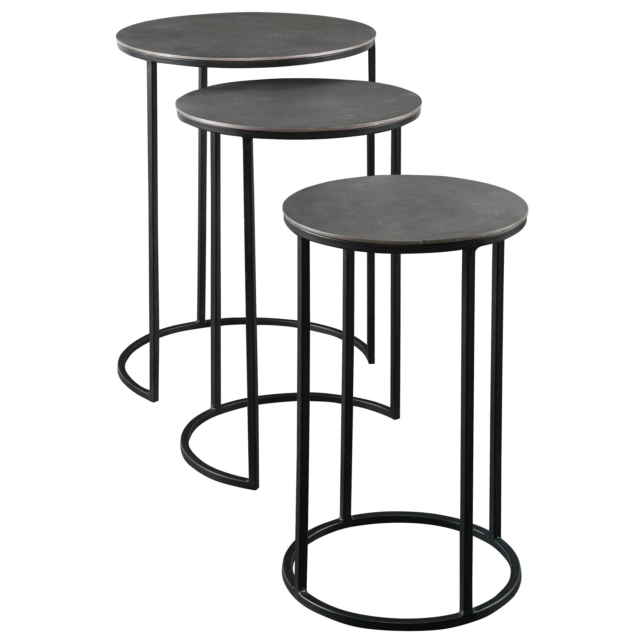 Erik - Metal Nesting Tables (Set of 3) - Dark Gray