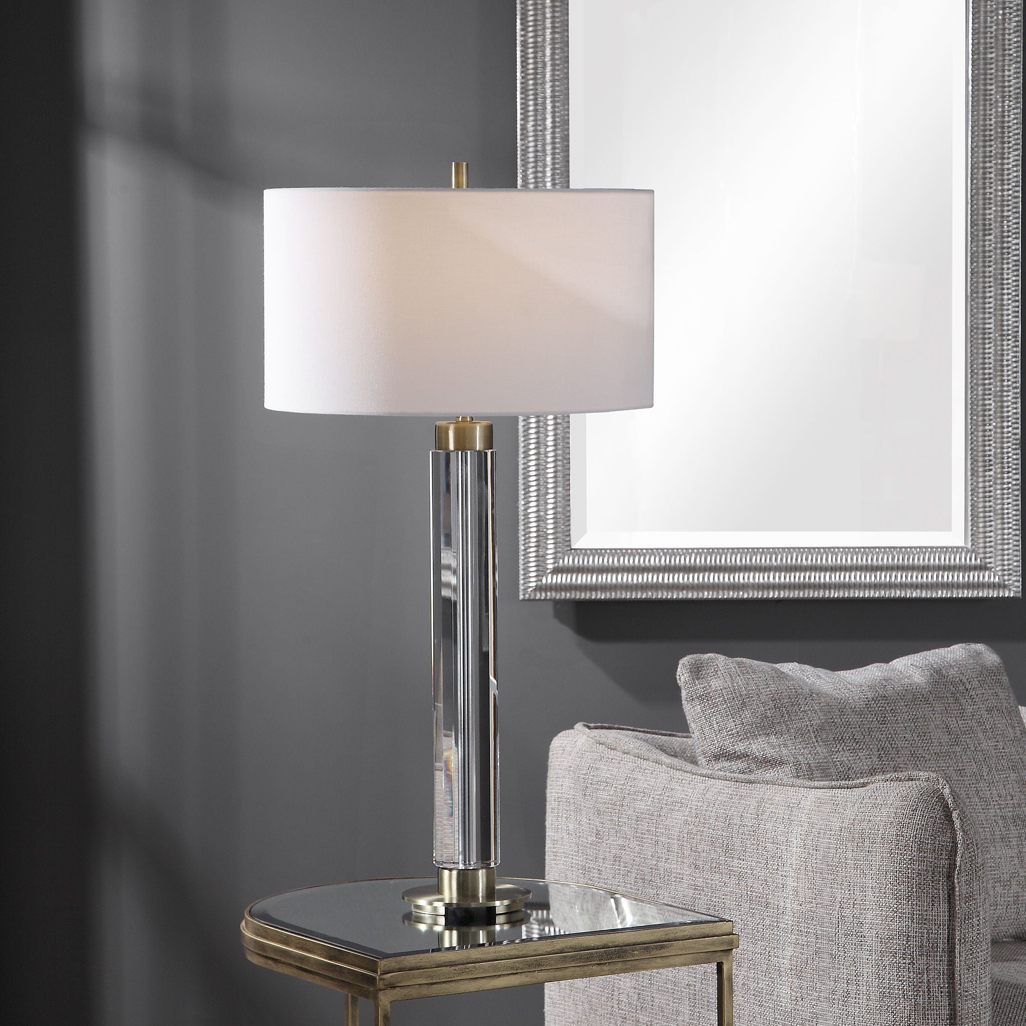 Davies - Modern Table Lamp - Pearl Silver