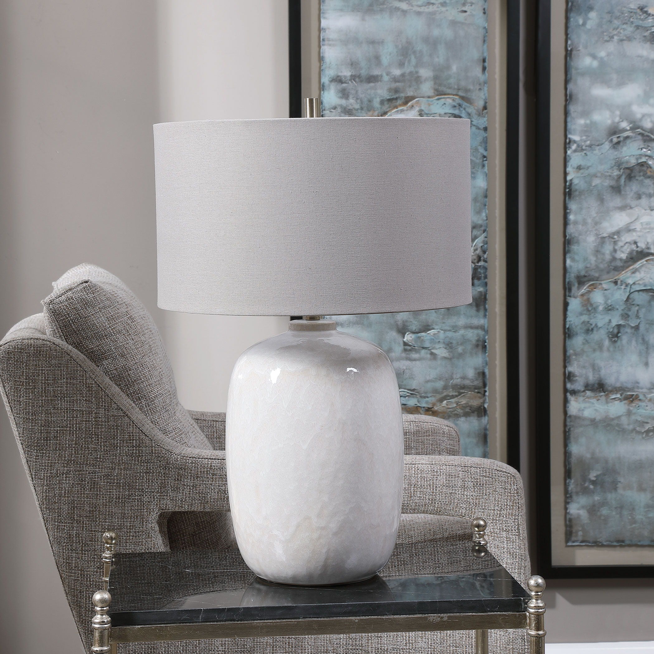 Winterscape - Glaze Table Lamp - White