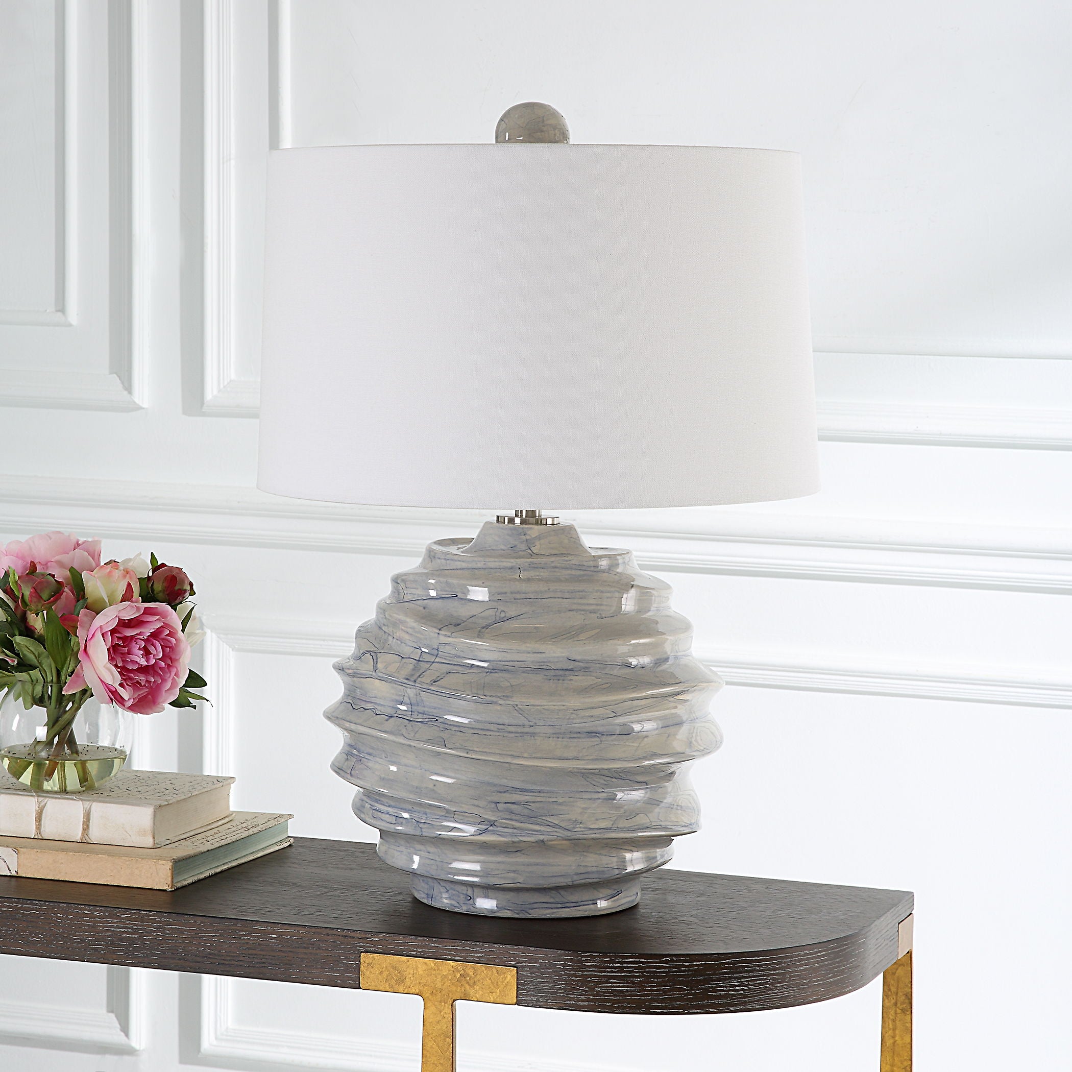 Waves - Blue & White Accent Lamp