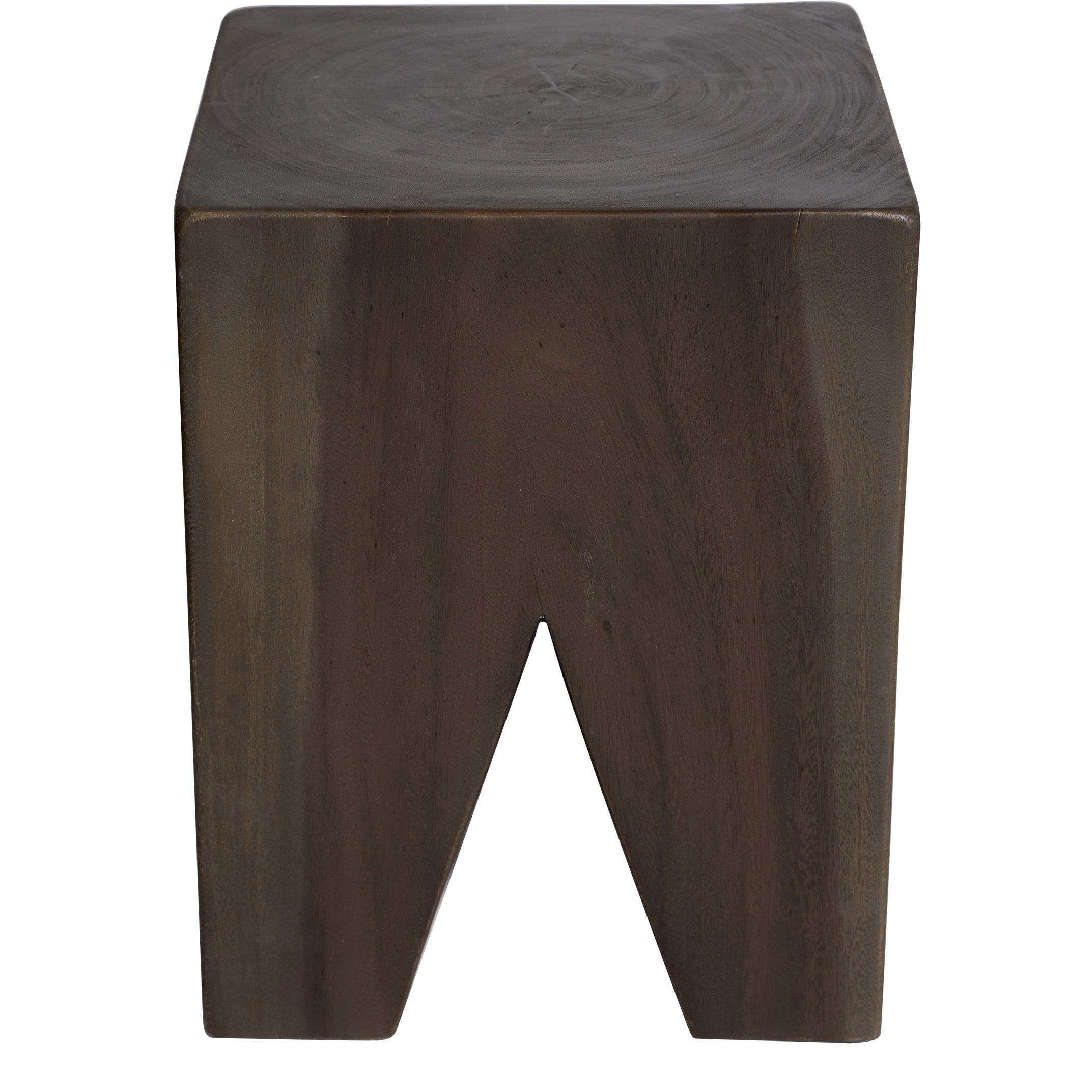 Armin - Solid Wood Accent Stool - Dark Brown