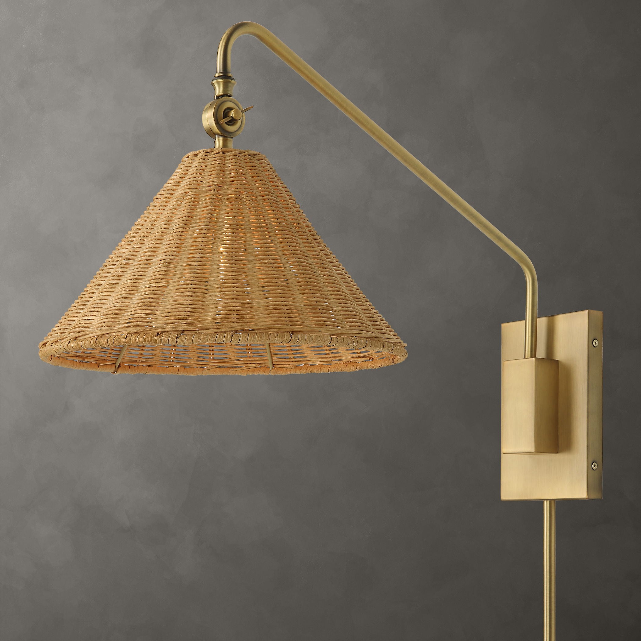 Phuvinh - 1 Light Rattan Shade Sconce - Beige