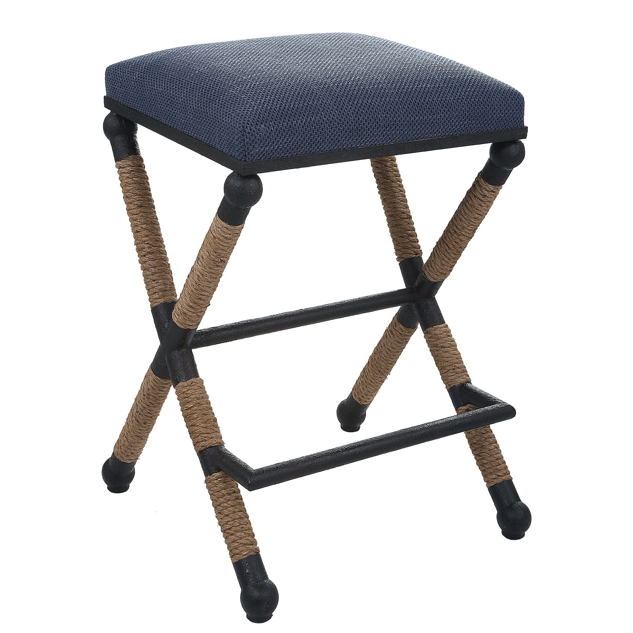 Firth - Rustic Counter Stool - Navy
