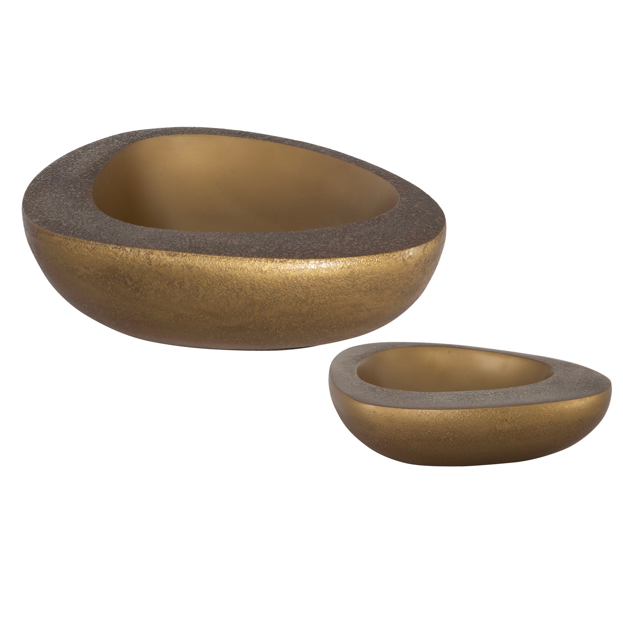 Ovate - Brass Bowls (Set of 2) - Yellow